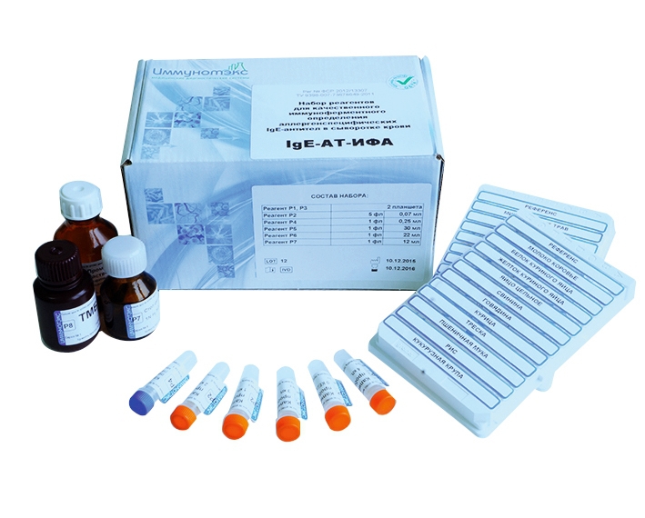 Набор реагентов для качественного иммуноферментного определения аллергенспецифических IgЕ-антител в сыворотке крови (IgЕ-АТ-ИФА)